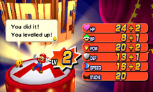 Super Paper Mario Level Up Chart