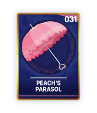 TSMGM Peachs Parasol Card Gold.webp