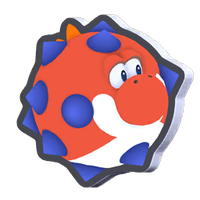 Standee Spike Ball Red Yoshi.png