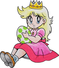 Peach with Yoshi's egg SMW1.png
